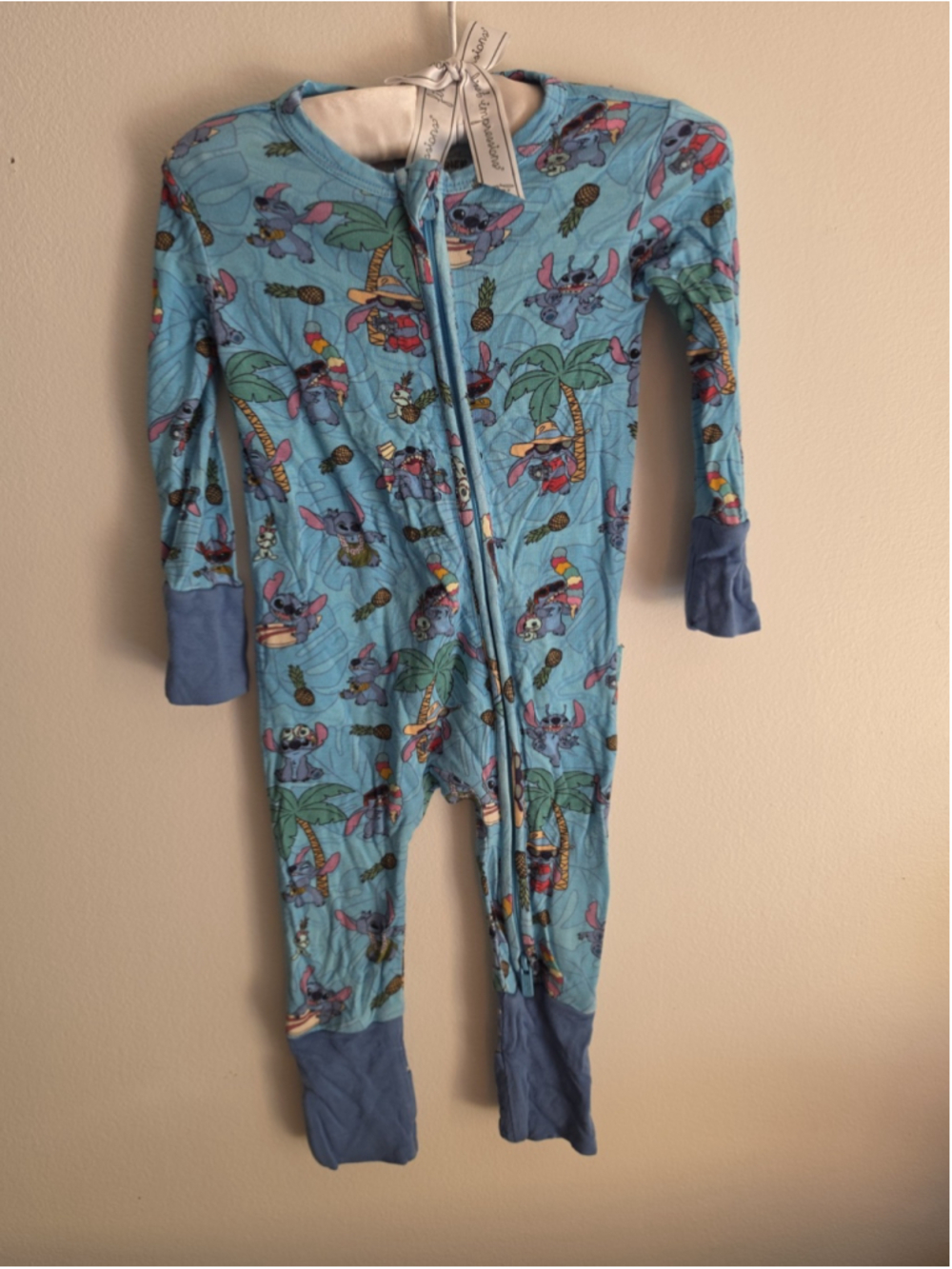 Posh Peanut X Disney Tropical Stitch Convertible Zippered Romper Bamboo 3-6mos